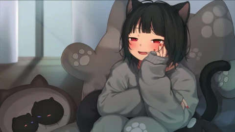 Cute Anime Cat Girl HD Live Wallpaper For PC - Free Live Wallpaper