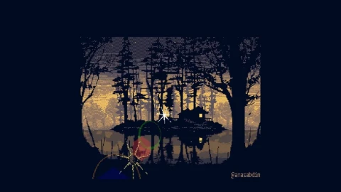 Lonely House On The River Pixel HD Live Wallpaper For PC - Free Live Wallpaper