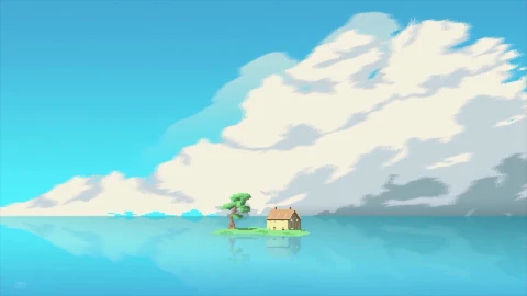 Pixel House On The Sea HD Live Wallpaper For PC - Free Live Wallpaper