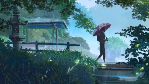 Yukari Yukino Walking In The Rain The Garden Of Words HD Live Wallpaper For PC - Free Live Wallpaper