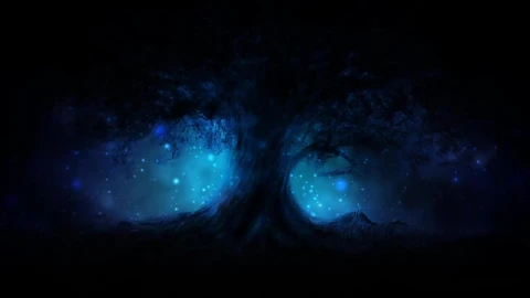 Dark Tree Blue Orbs HD Live Wallpaper For PC - Free Live Wallpaper
