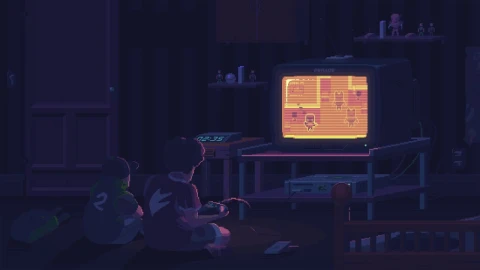 Playing Video Games Together Pixel HD Live Wallpaper For PC - Free Live Wallpaper