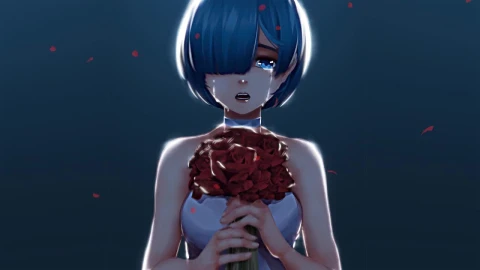 Rem Roses And Tears Re Zero HD Live Wallpaper For PC - Free Live Wallpaper