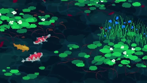 Koi Fish Pond Pixel HD Live Wallpaper For PC - Free Live Wallpaper