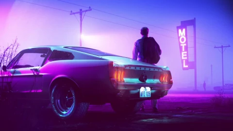 Retrowave Neon Ford Mustang HD Live Wallpaper For PC - Free Live Wallpaper