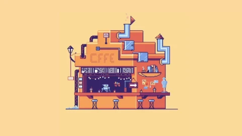 Cyberpunk Coffee Stand HD Live Wallpaper For PC - Free Live Wallpaper