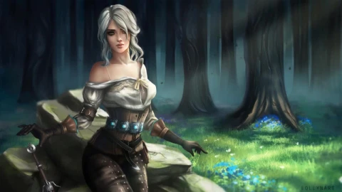 Ciri In The Jungle The Witcher 3 Wild Hunt HD Live Wallpaper For PC - Free Live Wallpaper