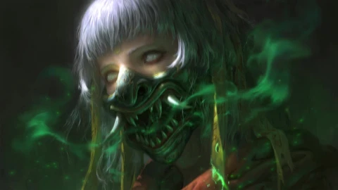 Fantasy Girl Oni Mask HD Live Wallpaper For PC - Free Live Wallpaper