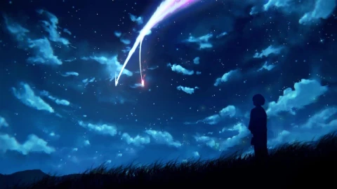 Mitsuha Looking At The Comet In The Sky Your Name HD Live Wallpaper For PC - Free Live Wallpaper