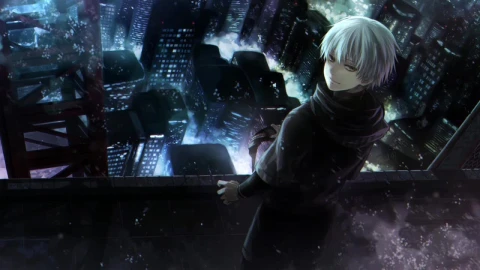 Ken Kaneki On The Rooftop Tokyo Ghoul HD Live Wallpaper For PC - Free Live Wallpaper