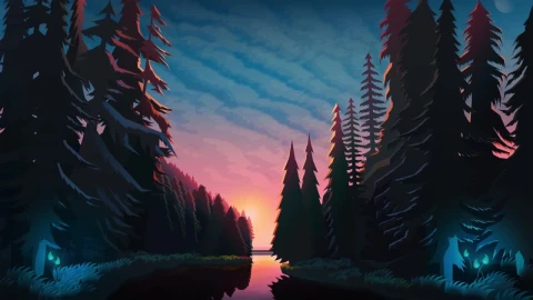Sundown In The Forest HD Live Wallpaper For PC - Free Live Wallpaper