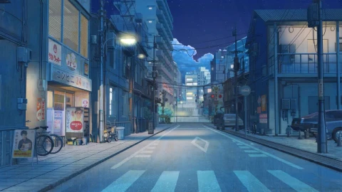 Japanese Street At Night HD Live Wallpaper For PC - Free Live Wallpaper
