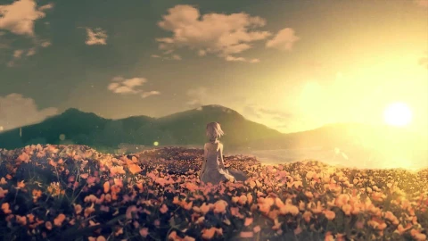 Anime Girl In Flower Field HD Live Wallpaper For PC - Free Live Wallpaper