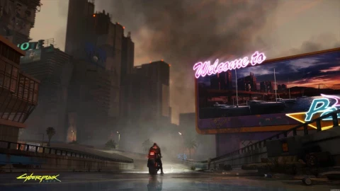 V Riding Motorbike Cyberpunk 2077 HD Live Wallpaper For PC - Free Live Wallpaper