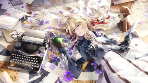 Violet Evergarden Lying On The Floor HD Live Wallpaper For PC - Free Live Wallpaper