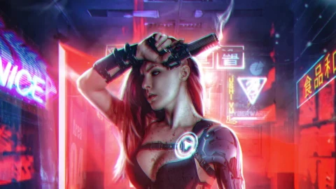 Cyberpunk Girl With Gun HD Live Wallpaper For PC - Free Live Wallpaper