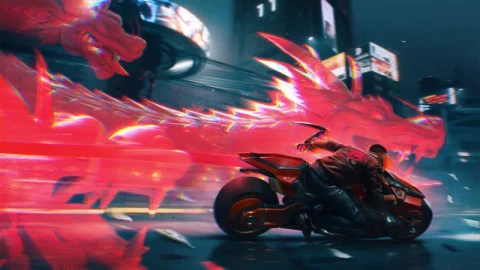 Dragon Motorcycle Cyberpunk 2077 HD Live Wallpaper For PC - Free Live Wallpaper