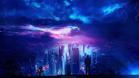 Storm In Cyberpunk City HD Live Wallpaper For PC - Free Live Wallpaper
