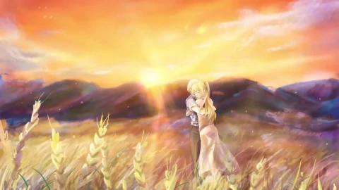 Hisao Nakai Hugging Lilly Satou In The Field Katawa Shoujo HD Live Wallpaper For PC - Free Live Wallpaper