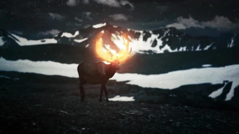 Glowing Stag Winter HD Live Wallpaper For PC - Free Live Wallpaper