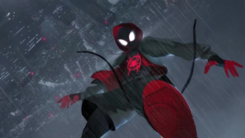 Miles Morales In The Sky Spider Man Into The Spider Verse HD Live Wallpaper For PC - Free Live Wallpaper