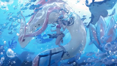 Nessa With Milotic And Mantine Pokemon Sword And Shield HD Live Wallpaper For PC - Free Live Wallpaper