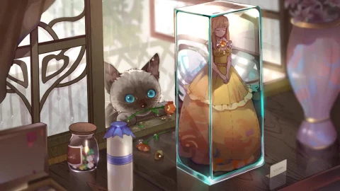 Cat And Doll Figurine HD Live Wallpaper For PC - Free Live Wallpaper