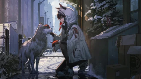 Texas Petting Wolf Arknights HD Live Wallpaper For PC - Free Live Wallpaper