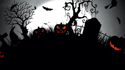 Stock Video 2d animation with halloween concept PC Live Wallpaper - Free Live Wallpaper