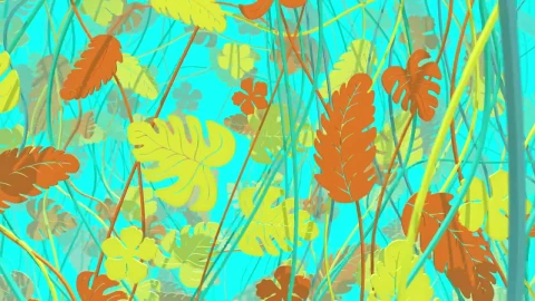 Stock Video 2d autumn branches and leaves on a blue background PC Live Wallpaper - Free Live Wallpaper