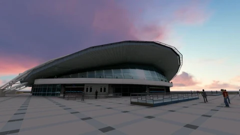 Stock Video 3d animation of a building and pedestrians PC Live Wallpaper - Free Live Wallpaper