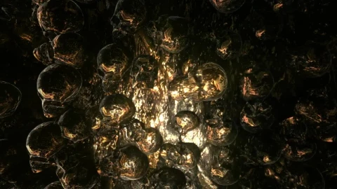 Stock Video 3d animation of a golden surface with skulls PC Live Wallpaper - Free Live Wallpaper