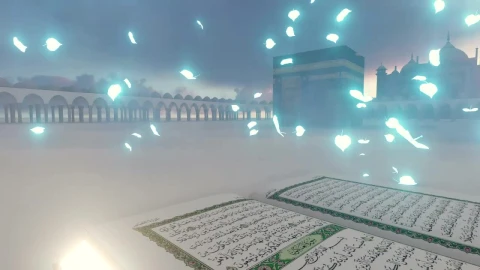 Stock Video 3d animation of a quran near a temple PC Live Wallpaper - Free Live Wallpaper