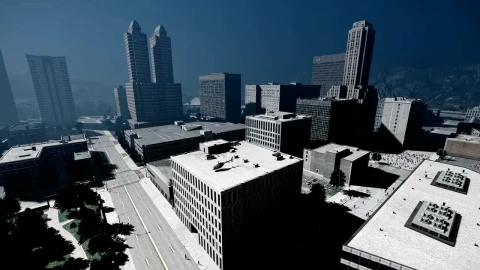 Stock Video 3d animation of buildings in a empty city PC Live Wallpaper - Free Live Wallpaper