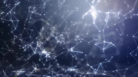 Stock Video 3d animation of lines and luminous points rotating PC Live Wallpaper - Free Live Wallpaper