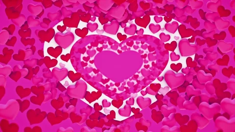 Stock Video 3d animation of pink red and white hearts PC Live Wallpaper - Free Live Wallpaper