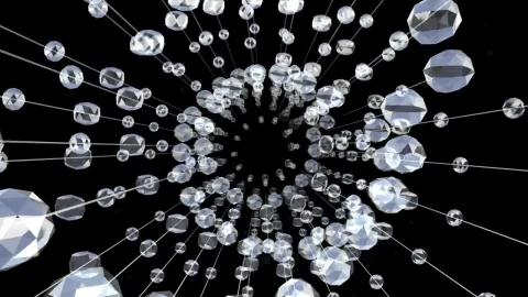 Stock Video 3d circular passageway with spheres of a chandelier PC Live Wallpaper - Free Live Wallpaper