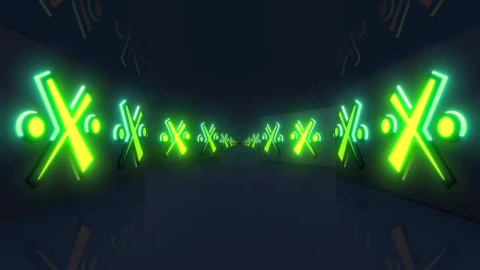 Stock Video 3d corridor with neon signs in the walls PC Live Wallpaper - Free Live Wallpaper