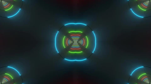 Stock Video 3d colorful neon lights circle tunnels PC Live Wallpaper - Free Live Wallpaper