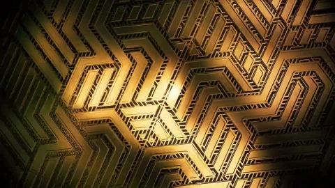 Stock Video 3d golden geometric figures PC Live Wallpaper - Free Live Wallpaper