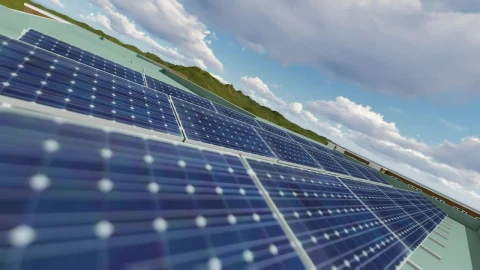 Stock Video 3d render of the roof of a building with solar PC Live Wallpaper - Free Live Wallpaper