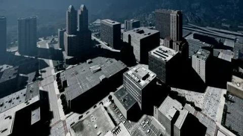 Stock Video 3d render with large buildings seen from above 33999 small PC Live Wallpaper - Free Live Wallpaper