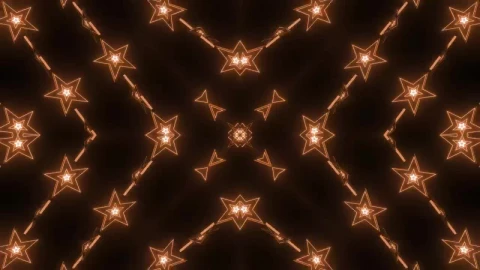 Stock Video 3d rotating starts of orange neon light in a prism PC Live Wallpaper - Free Live Wallpaper