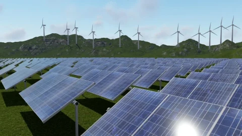 Stock Video 3d sustainable power generators in nature PC Live Wallpaper - Free Live Wallpaper