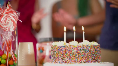 Stock Video A Birthday Man Blows Out The Candles On His Cake Live Wallpaper for PC - Free Live Wallpaper
