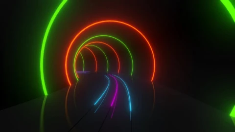 Stock Video A Circular Tunnel With Neon Colors Live Wallpaper for PC - Free Live Wallpaper