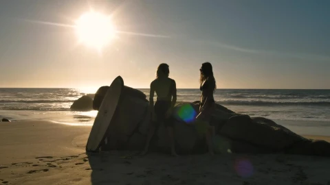Stock Video A Couple At The Beach At Sunset Live Wallpaper for PC - Free Live Wallpaper