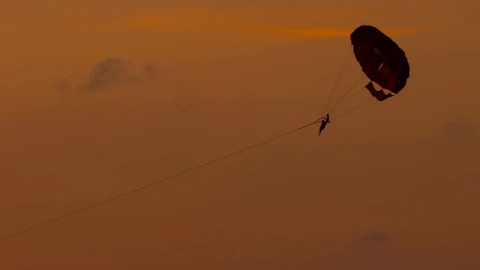 Stock Video A Couple Enjoys Parasailing In The Sunset Wind Live Wallpaper for PC - Free Live Wallpaper