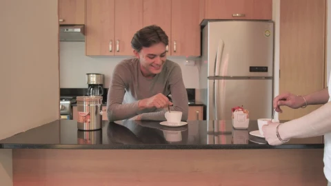 Stock Video A Couple Of Men Drinking Coffee Live Wallpaper for PC - Free Live Wallpaper