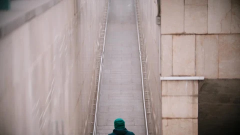Stock Video A Disabled Struggling To Go Up The Ramp Live Wallpaper for PC - Free Live Wallpaper